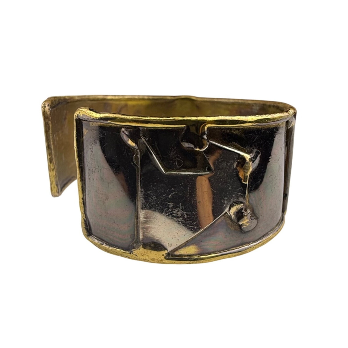 Vintage Handcrafted Brass & Copper Cuff Bracelet