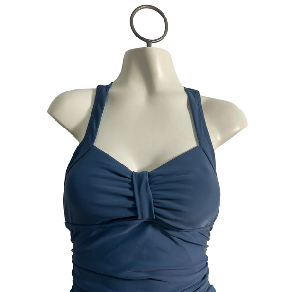 Cupshe Womens Blue One-Piece Swimsuit With Knot Detail Design Sz M- New
