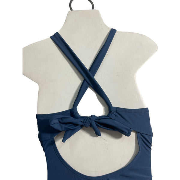 Cupshe Womens Blue One-Piece Swimsuit With Knot Detail Design Sz M- New