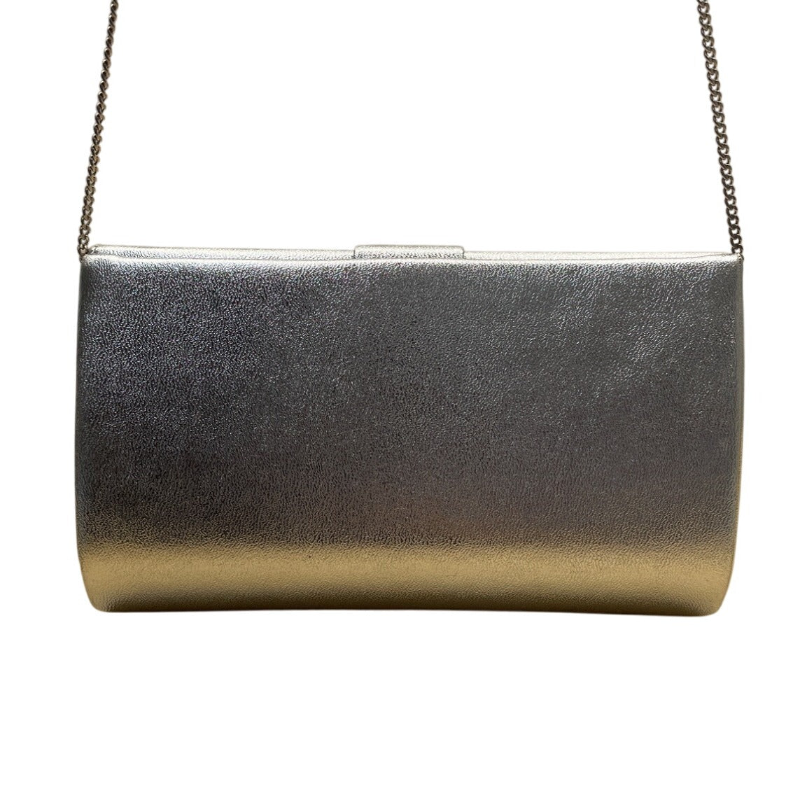Andé Women’s Silver Rhinestone Accent & Chain Strap Evening Clutch Purse Sz S