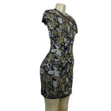 Missoni Women's Gold and Black Bodycon Dress Sz 38 (EUR 8)