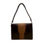 Women’s Brown Two-Tone Genuine Crocodile Leather Adjustable Strap Shoulder Bag