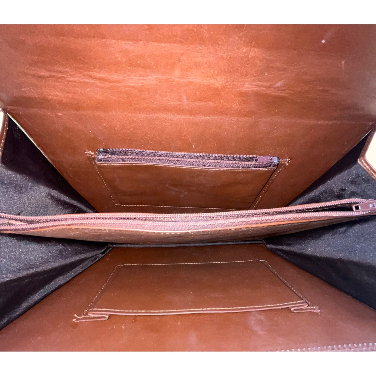 Women’s Brown Two-Tone Genuine Crocodile Leather Adjustable Strap Shoulder Bag