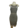 Julia Jordan Sequin Silver Dress Sleeveless Women Gold Tone Bodycon Stretch Sz 8