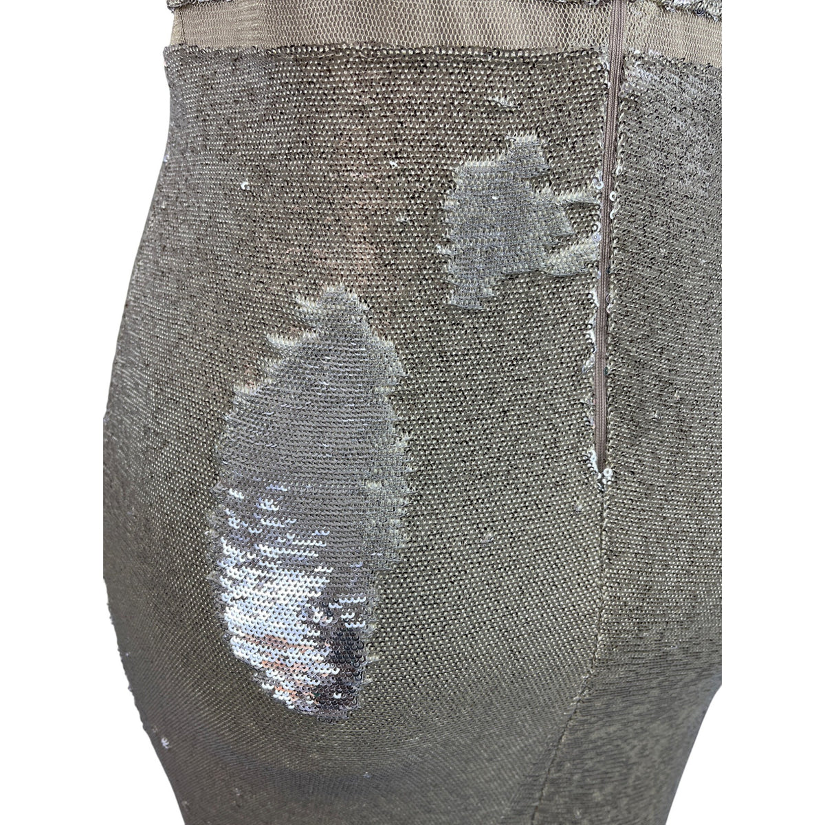 Julia Jordan Sequin Silver Dress Sleeveless Women Gold Tone Bodycon Stretch Sz 8