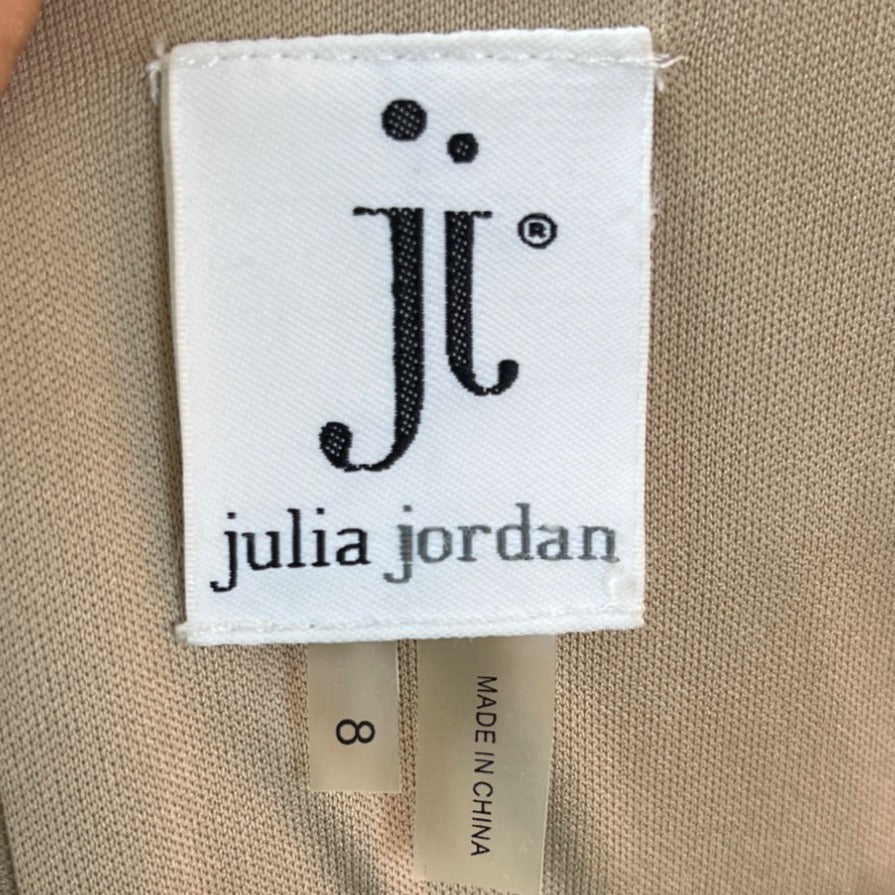 Julia Jordan Sequin Silver Dress Sleeveless Women Gold Tone Bodycon Stretch Sz 8