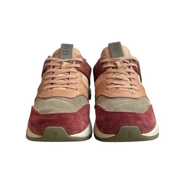 Frye Women's Pink Brown Leather Sport Stud Shoes Sz 8M