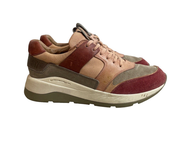 Frye Women's Pink Brown Leather Sport Stud Shoes Sz 8M