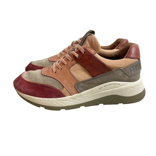 Frye Women's Pink Brown Leather Sport Stud Shoes Sz 8M