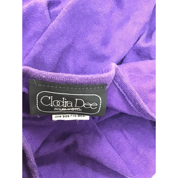 Clodia Dee Womens Purple Embellished Cotton Tunic Top With Rhinestones & Gold Accents OS