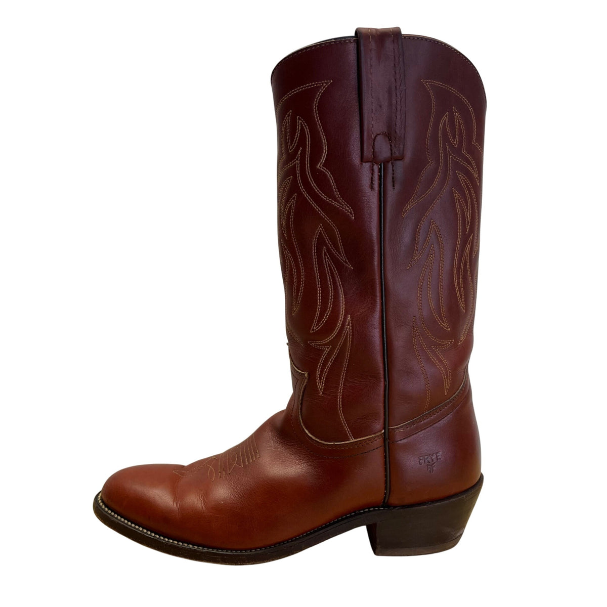 Frye Men’s Brown Leather Classic Stitching Western Cowboy Boots Size 11D