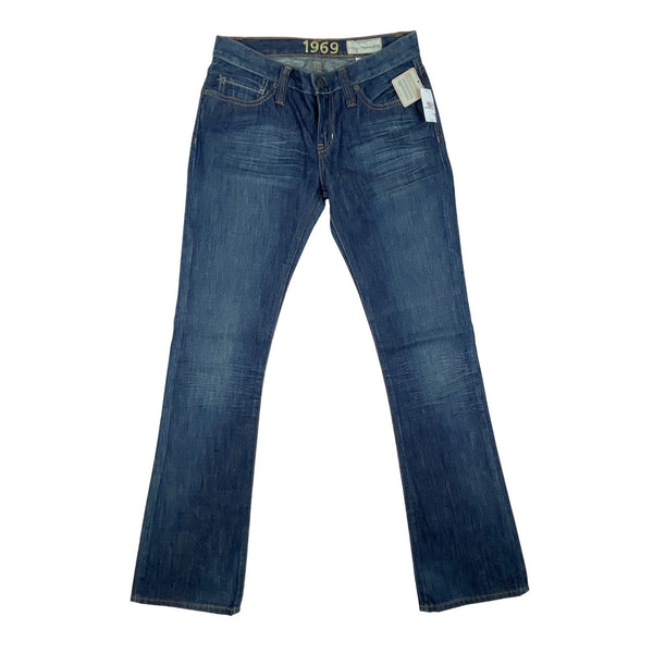 1969 Authentic Blue Denim Men's Ultra Low Rise Boot Cut Jeans Sz 2 - NWT