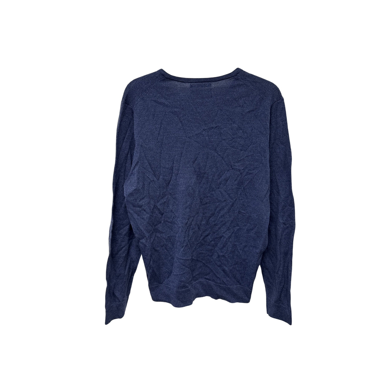 Nordstrom Mens Blue Italian Merino Wool V-Neck Sweater Size M Comfortable Lightweight