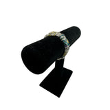 1990s Elastic Metal Flower Costume Jewelry Bracelet