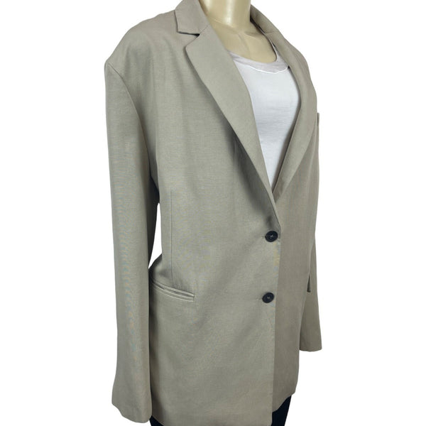 Zara Women’s Notched Lapel Grey Blazer Sz M-L Office Attire