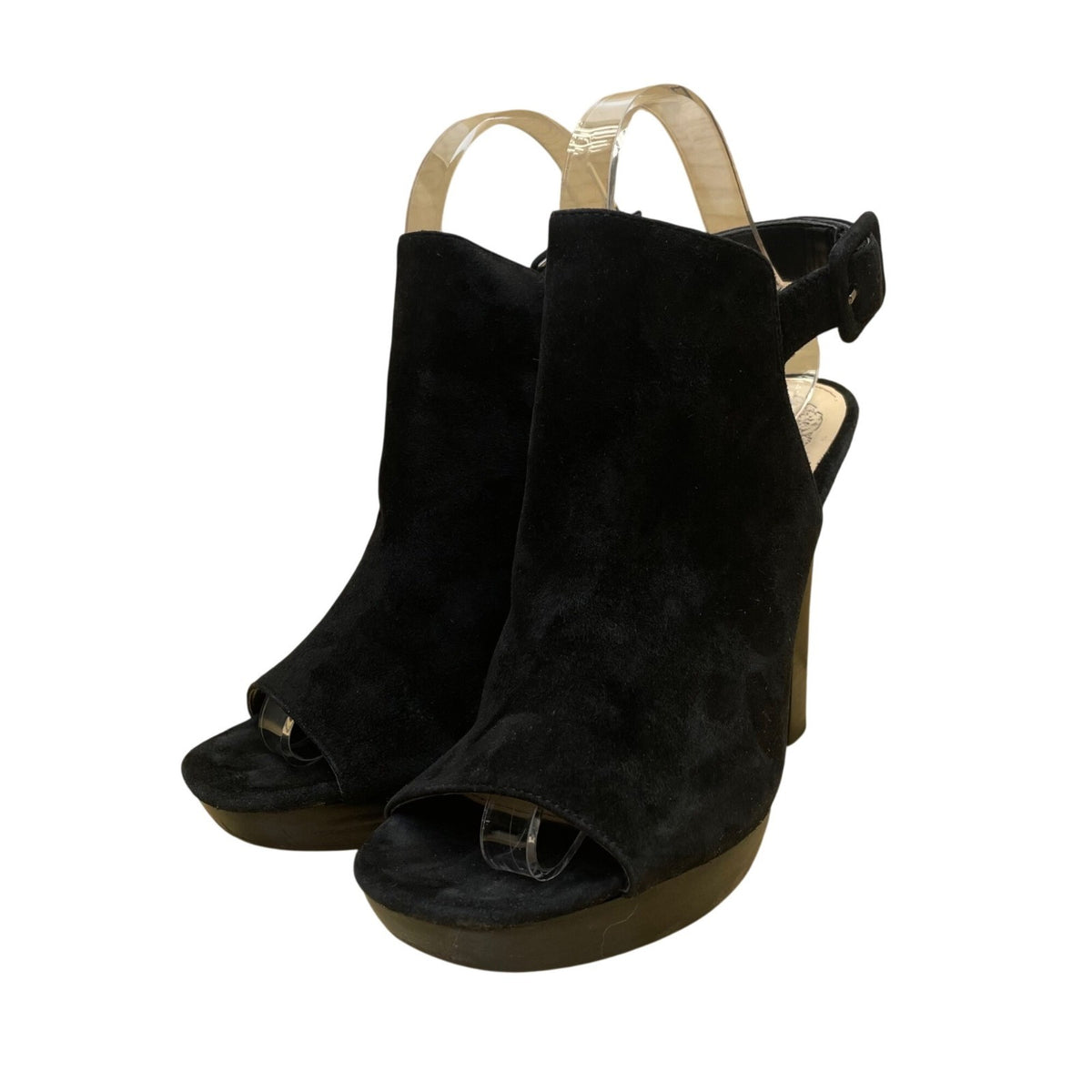 Vince Camuto Women’s Black Suede Open-Toe Gilsa High Heel Size 6.5M