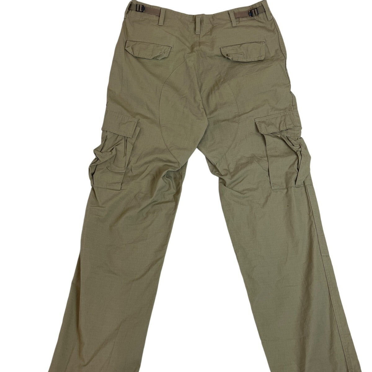 Military Issued Brown Cargo Pants Adjustable Waist & Button Fly Sz Meduim-Long