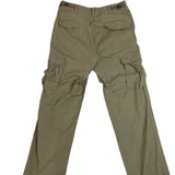 Military Issued Brown Cargo Pants Adjustable Waist & Button Fly Sz Meduim-Long