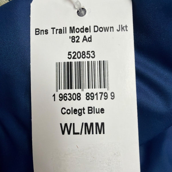 L.L. Bean Mens Colbalt Blue Down Jacket With Tags Warm Winter Sz M