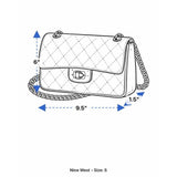 Nine West Women’s Black Patent Leather With Shoulder Chain Strap Clutch