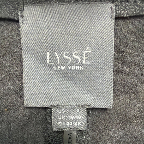 Lysse Womens Black  Jacket Large Lightweight Textured Asymmetrical