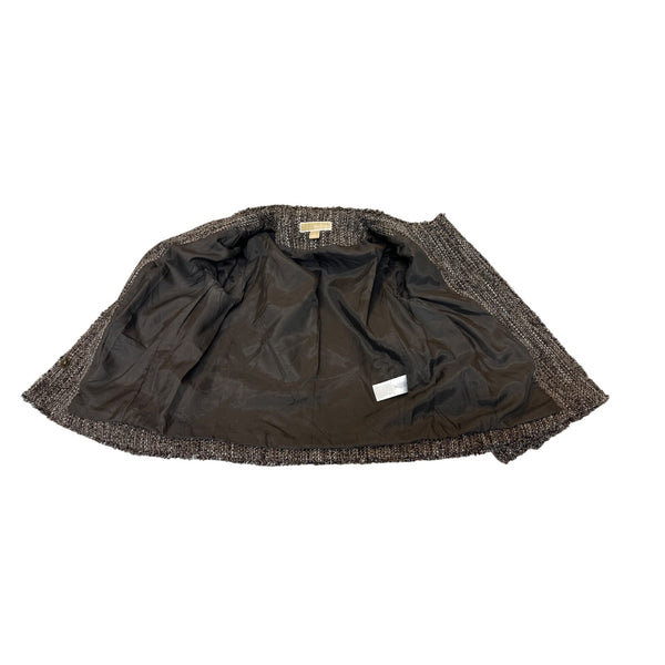 Michael Kors Women's Brown Tweed Blazer Jacket Sz 8