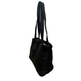 Donna Sharp Women’s Black Quilted Patchwork Double Straps Snap Closure Tote Bag