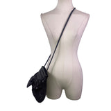 Cynthia Lockhart Women’s Black Faux Leather Bow Evening Clutch Crossbody Bag