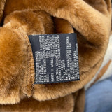 Medison Womens Brown Faux Suede Fur Trim Hooded Winter Coat  Casual Outerwear Sz