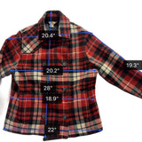 Woolrich Womens Red Plaid Wool Blend Double-Breasted Jacket Winter Coat Size L