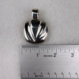 Sterling Silver 925 SSD Israel Artistic Pendant Curved Design Marked Handmade