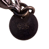 Tiffany & Co. Unisex Sterling Silver Round Pendant Black Cord Necklace