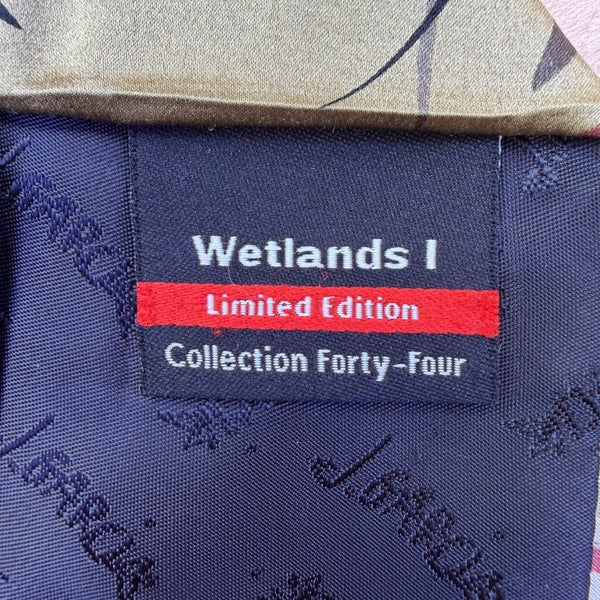 J. Garcia Mens Green Multicolor Silk Tie Wetlands I Limited Edition Collection 4