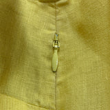 Boden Yellow Linen Sleeveless Top With Pink Trim & Embroidered Size US 6