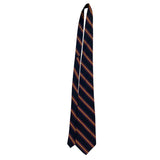 Polo Mens Navy Burgundy Gold Striped Silk Necktie Made In USA Elegant Business