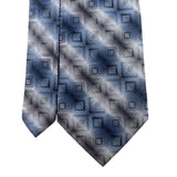 Kenneth Cole Mens Blue 100% Silk Geometric Handmade Tie Elegant Design