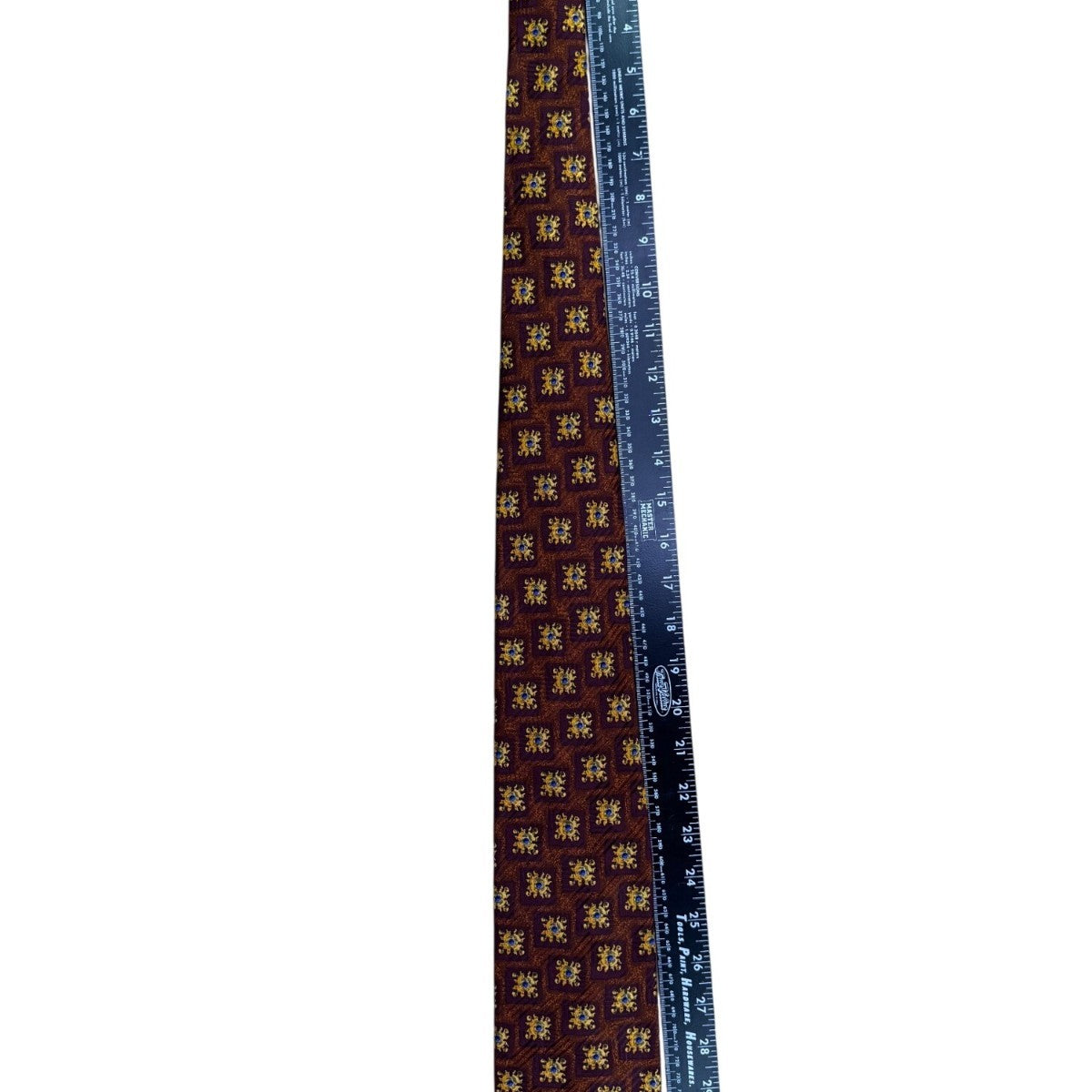 Robert Talbott Extra-Long Silk Mens Patterned Tie Brown/Yellow/Blue Hand Sewn