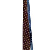 Robert Talbott Extra-Long Silk Mens Patterned Tie Brown/Yellow/Blue Hand Sewn