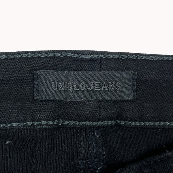Uniqlo Skinny Tapered Fit Black Jeans Ultra Stretch Mid Rise Womens 23x33