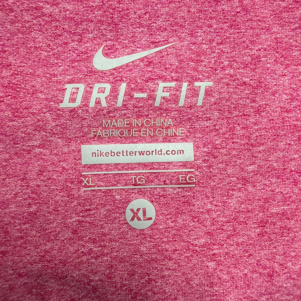 Nike Womens Pink Dri-Fit 3/4 Sleeve Zip Pullover Workout Shirt Sz  XL