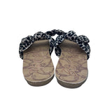 Blowfish Women’s Black & White Leopard Print Bow Detail Slide Sandals 7.5