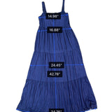 Soma Womens Navy Blue Rayon Blend Maxi Dress Tiered Invisible Support Sz Large