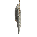 Women's Silver & Gold Chain Strap Studded Shoulder Clutch