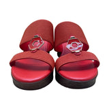 Lauren Blakwell Women’s Red Open-Toe Slip-On Dual-Strap Wedge Sandals Size 7