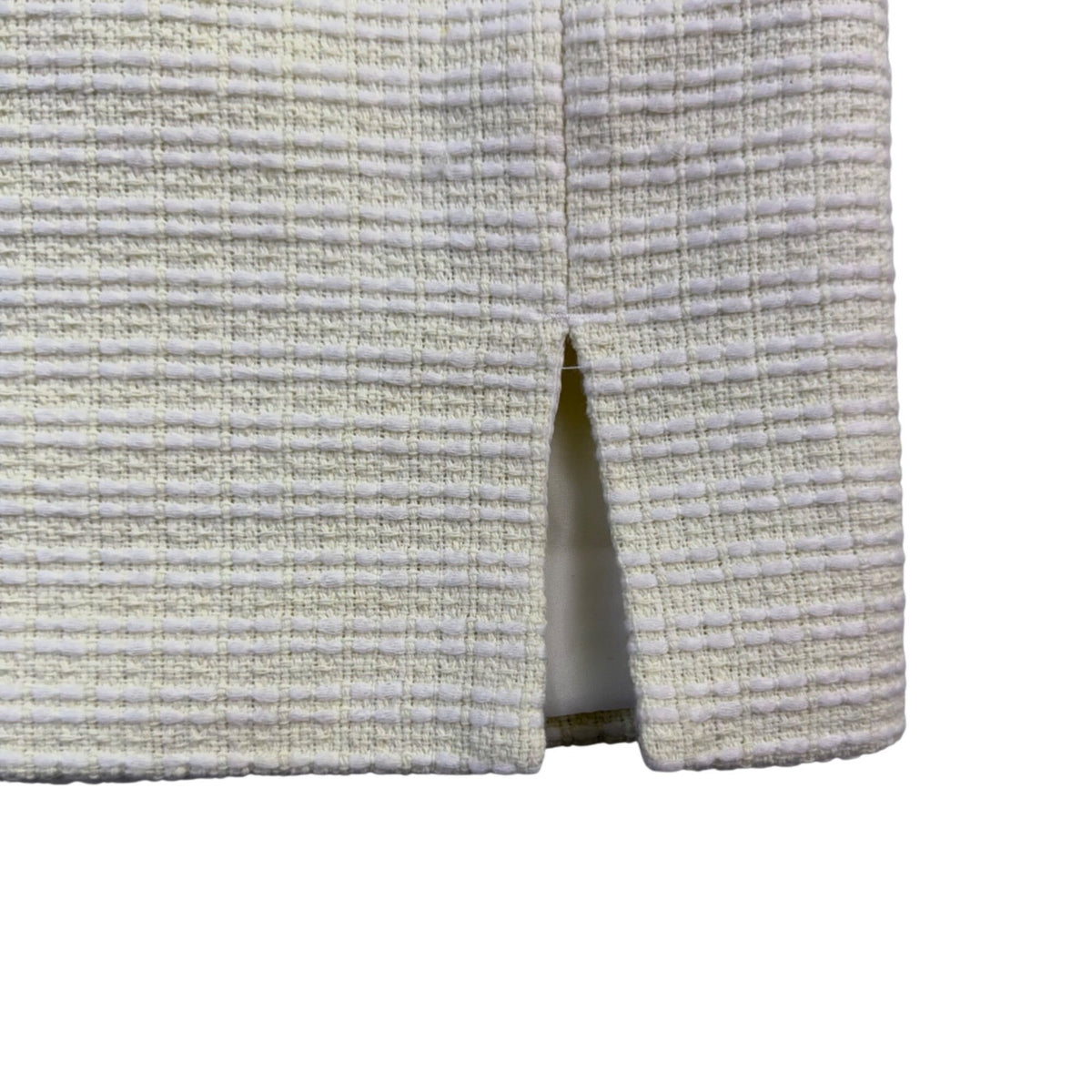 Asos Women Cream Cotton-Blend Textured Mini Skirt With Side Slits Size 2