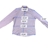 Egara Mens Burgundy White Non-Iron Plaid Button-Down Shirt Size XL