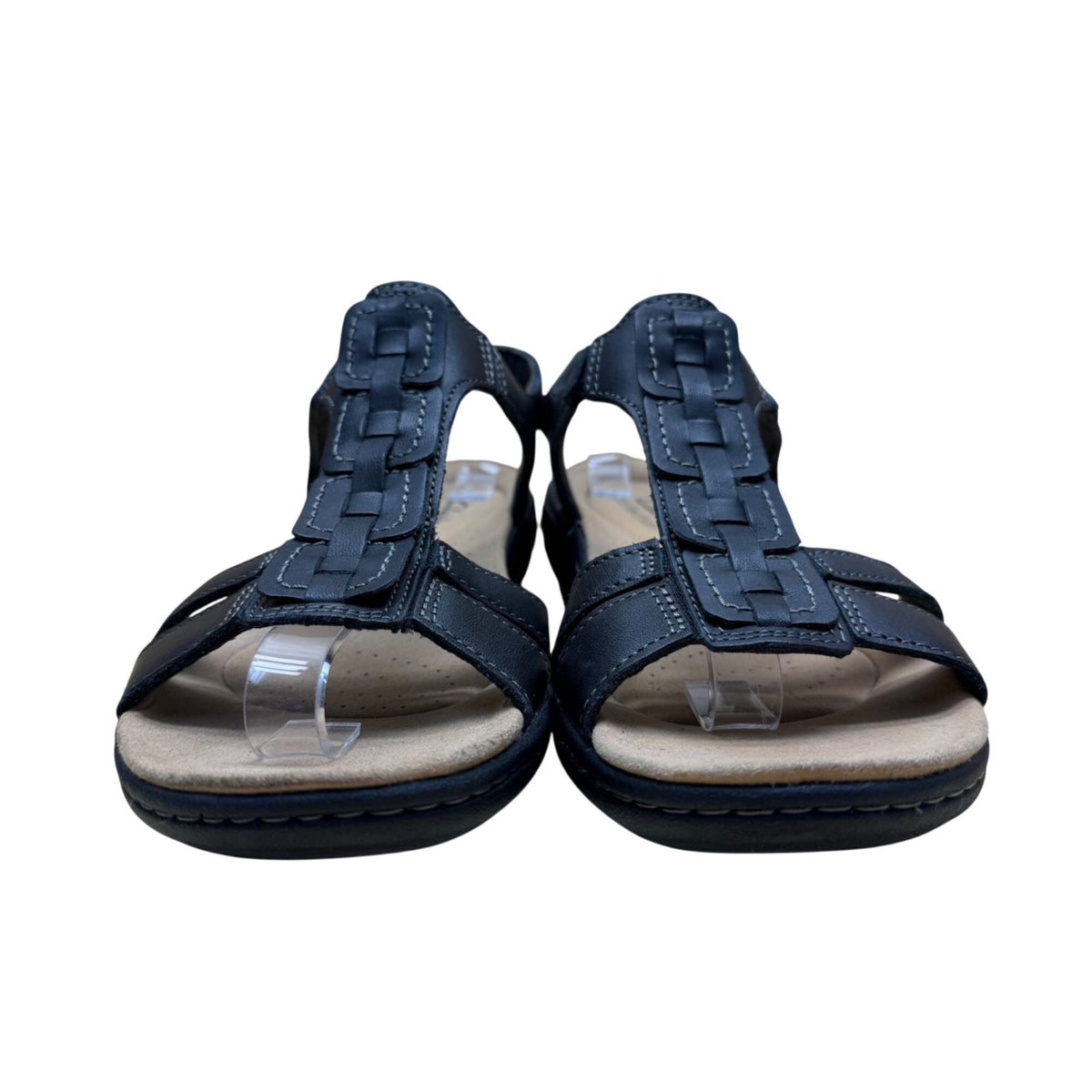 Clarks Women’s Black Leather Adjustable Strap Laurieann Kay Sandals Size 8.5M