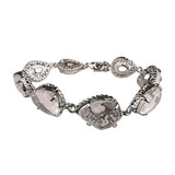 Kendra Scott Womens Silver Tone Bracelet Clear Stone Links Delicate Charm