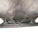 Bebe Women’s Gray Faux Leather Quilted With Gold Chain Strap Shoulder Bag