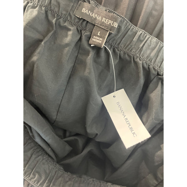 Banana Republic Women's Accordion Black Elastic Waist Skirt Sz L - NWT